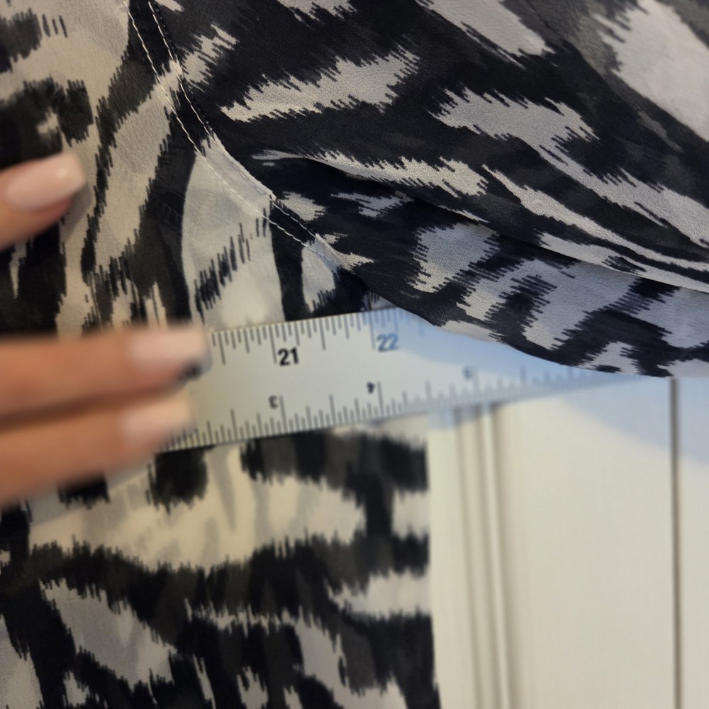 Soft Surroundings Sheer Hi Lo Tunic Long V Neck 3/4 Sleeves Tags Summer - Picture 6 of 8